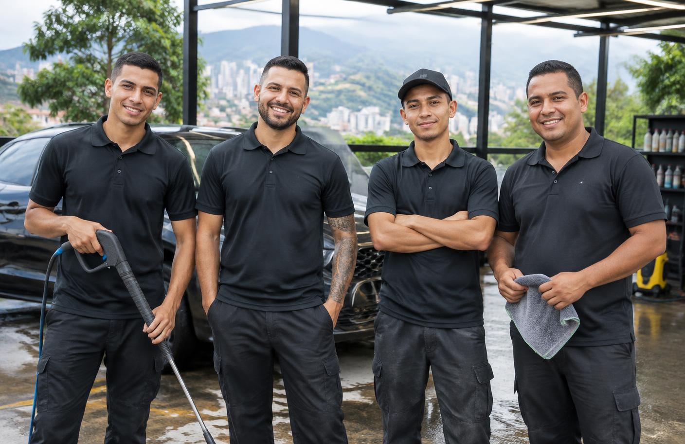 Equipo profesional de Car Wash EVG