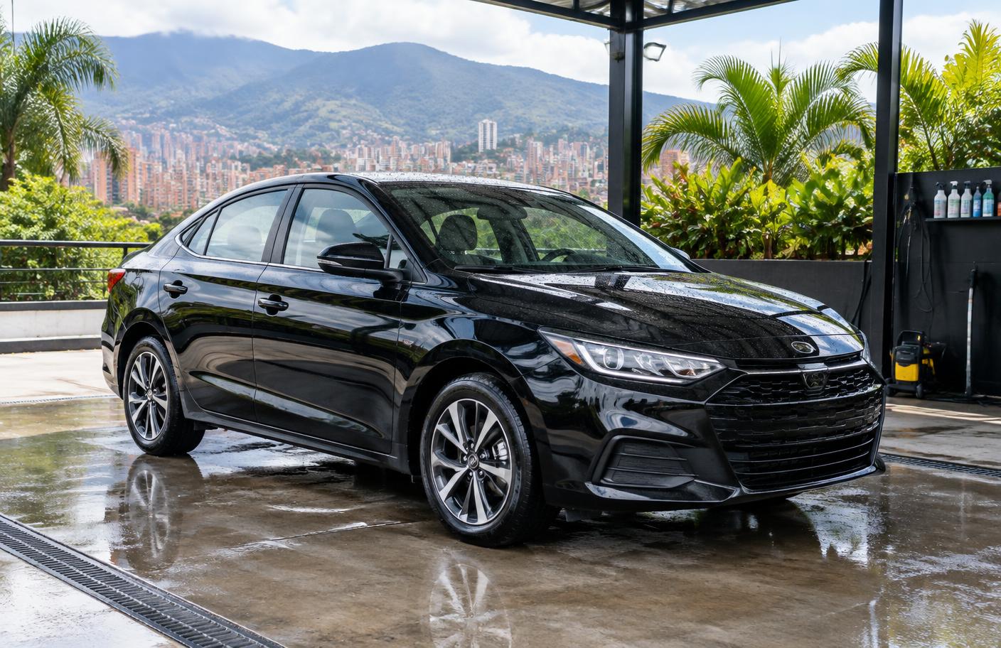 Automóvil recién lavado en Car Wash EVG